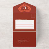 17e huwelijksjubileum carneool kralen all in one uitnodiging (Buitenkant)