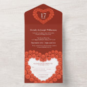 17e huwelijksjubileum carneool kralen all in one uitnodiging (Binnen)