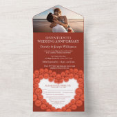 17e huwelijksjubileum evenement carneool foto all in one uitnodiging (Binnen)