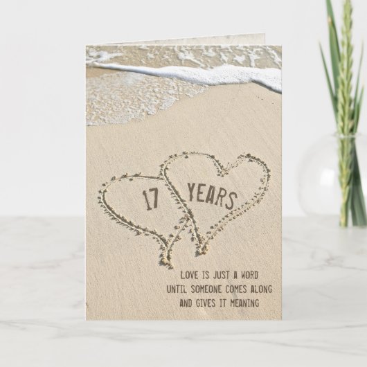 17e Jubileum Beach Hearts Kaart (Voorkant)