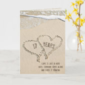 17e Jubileum Beach Hearts Kaart (Gele Bloem)