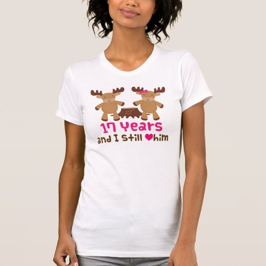 17e Jubileum cadeau voor haar T-shirt (Voorkant)