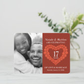 17e Jubileum carnelian foto Kaart (Staand voorkant)