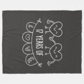 17e Jubileum Gift Chalk Hearts Fleece Deken (Voorkant (Horizontaal))