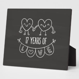 17e Jubileum Gift Chalk Hearts Fotoplaat