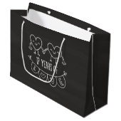 17e Jubileum Gift Chalk Hearts Groot Cadeauzakje (Voorkant Gekanteld)