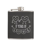 17e Jubileum Gift Chalk Hearts Heupfles (Voorkant)