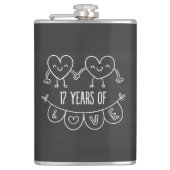17e Jubileum Gift Chalk Hearts Heupfles (Voorkant)