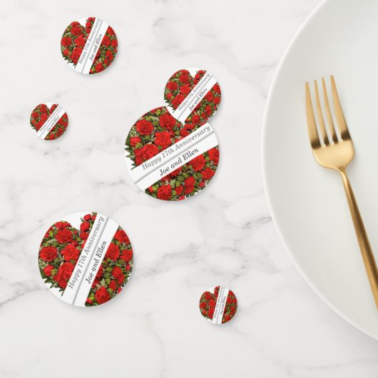 17e Jubileum, Rode anjers Confetti (Groep)