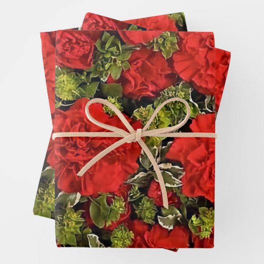 17e Jubileum, Rode anjers Inpakpapier Vel (In situ)