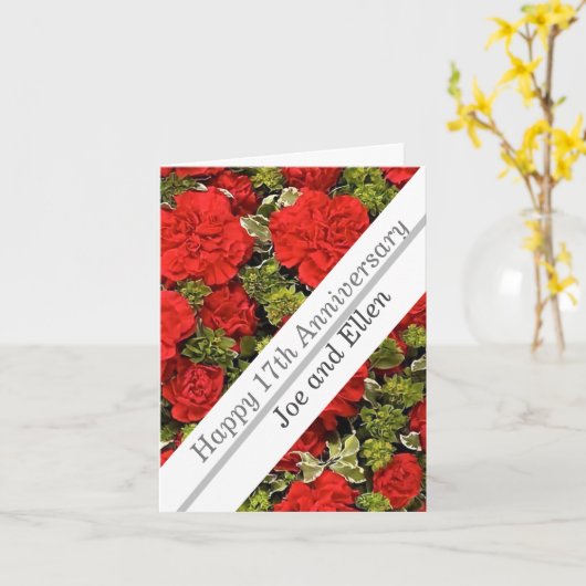 17e Jubileum, Rode anjers Kaart (Gele Bloem)