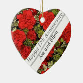 17e Jubileum, Rode anjers Keramisch Ornament (Rechts)