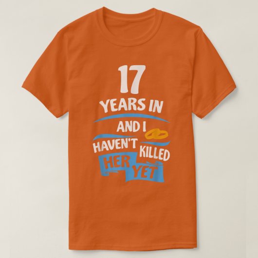 17e Jubileum voor bruiloft 17 jaar T-shirt (Design voorkant)