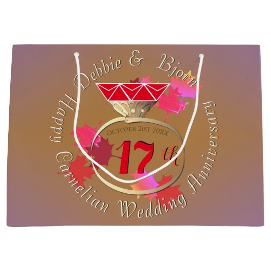 17e Jubileum voor bruiloft Carnelian &Blue Groot Cadeauzakje (Voorkant)