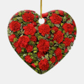 17e Jubileum voor bruiloft, Rode anjers Keramisch Ornament (Achterkant)
