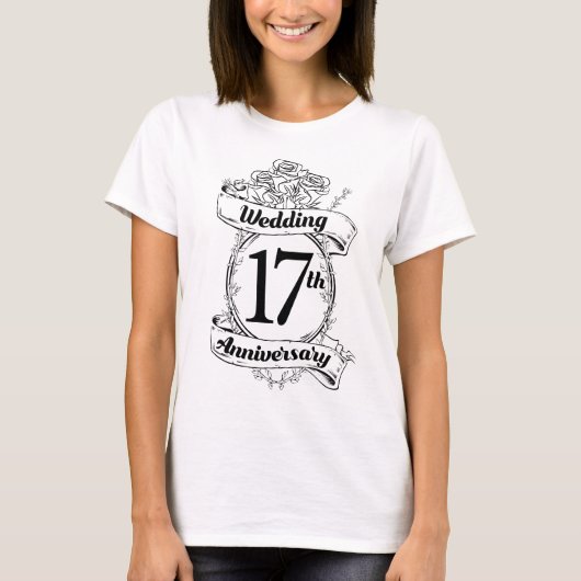 17e Jubileum voor weddenschappen, zwarte en witte  T-shirt (Voorkant)