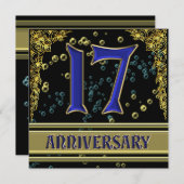 17e Jubileum zwart-wit en Gold Kaart (Voorkant / Achterkant)