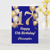 17e marineschool en gouden ballonnen Confetti Kaart (Gele Bloem)