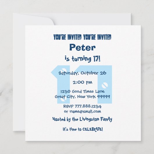 17e of elke verjaardag moderne strepen t17z kaart (Achterkant)