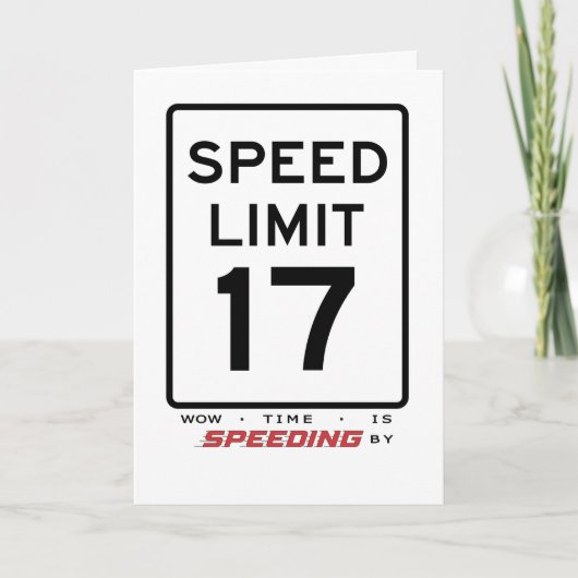 17e Speed Limit Verjaardag Kaart (Voorkant)