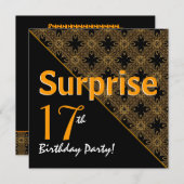 17e surrogaatdag zwart en gouden diagonaal kaart (Voorkant / Achterkant)