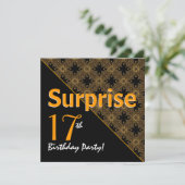 17e surrogaatdag zwart en gouden diagonaal kaart (Staand voorkant)