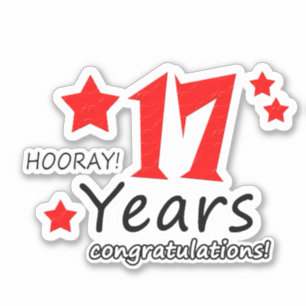 17e trouwdag - 17 jaar Verjaardag Sticker