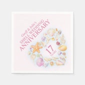 17e trouwdag beschildert waterverf hart servet (Voorkant)