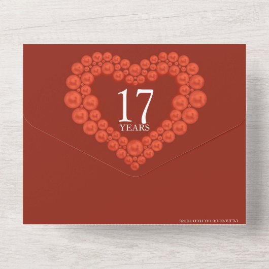 17e trouwdag evenement carnelian foto all in one uitnodiging (Achterkant)