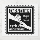 17e trouwdag zwart-wit bier etiket (Enkel label)