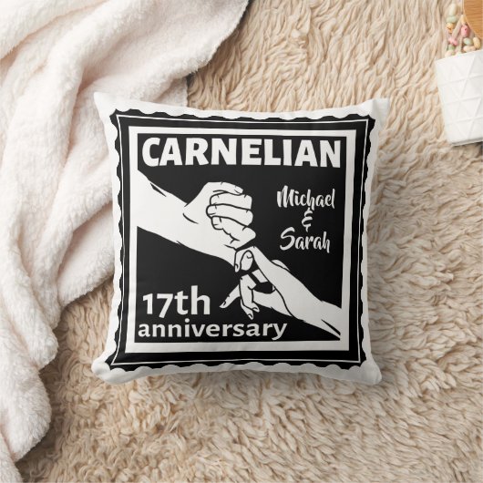17e trouwdag zwart-wit kussen (Deken)
