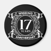 17e trouwdag zwart-wit magneet (Voorkant)