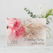 17e uitnodiging van de partij van Birthday (Staand voorkant)