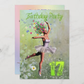 17e uitnodiging van de partij van Birthday (Voorkant / Achterkant)