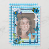 17e uitnodiging voor fotoverjaardagsfeestje (Voorkant / Achterkant)