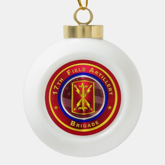 17e veldartillerie-brigade keramische bal ornament (Voorkant)