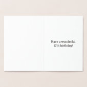 17e verjaardag: "17 JAAR OUD!" goudfolie-Kaart Folie Kaarten (Binnen)