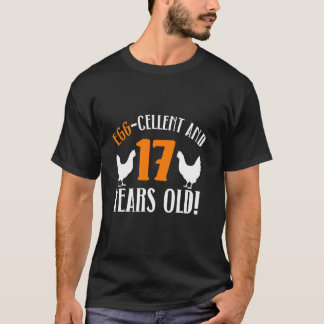 17e verjaardag 17 jaar oud kippenboer kip t-shirt