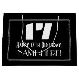 17e Verjaardag ~ Art Deco Geïnspireerd Look "17" + Groot Cadeauzakje