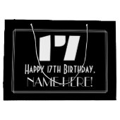 17e Verjaardag ~ Art Deco Geïnspireerd Look "17" + Groot Cadeauzakje (Achterkant)