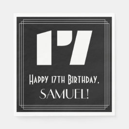 17e verjaardag: Art Deco geïnspireerd look "17" +  Servet