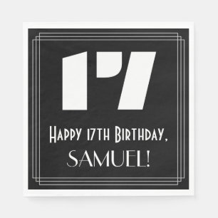 17e verjaardag: Art Deco geïnspireerd look "17" + Servet