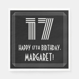 17e verjaardag: Art Deco geïnspireerd look "17" +  Servet