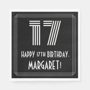 17e verjaardag: Art Deco geïnspireerd look "17" +  Servet