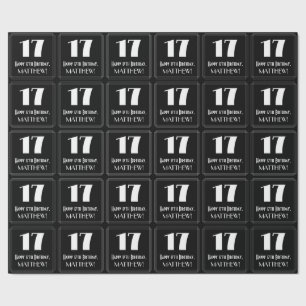 17e verjaardag - Art Deco geïnspireerde look "17", Cadeaupapier