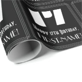 17e verjaardag: Art Deco Geïnspireerde look "17" e Cadeaupapier (Rol Hoek)