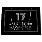 17e verjaardag — Art Deco geïnspireerde look "17"  Groot Cadeauzakje (Voorkant)