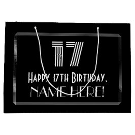 17e verjaardag — Art Deco geïnspireerde look "17"  Groot Cadeauzakje