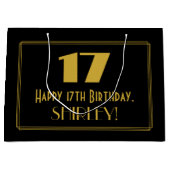 17e verjaardag — Art Deco geïnspireerde look "17"  Groot Cadeauzakje (Voorkant)