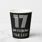17e verjaardag — Art Deco Geïnspireerde look "17"  Papieren Bekers (Voorkant)